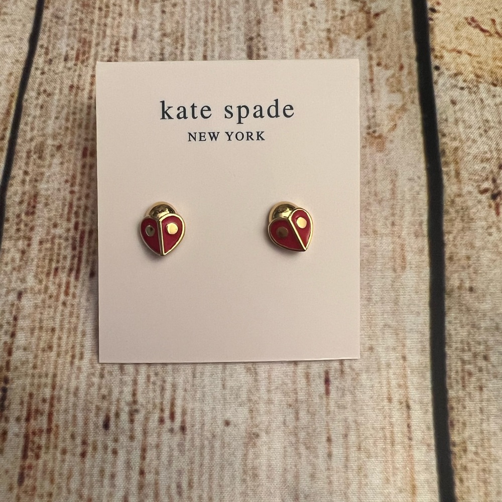 Kate Spade Red and Gold Ladybug Studs
